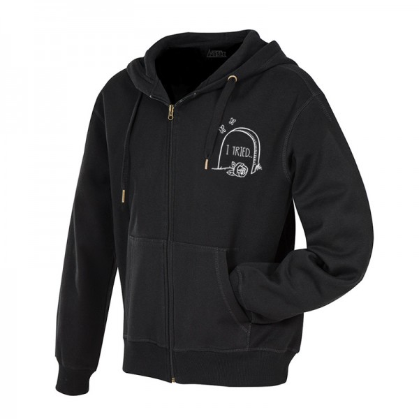 Суичър с цип с щампа I TRIED